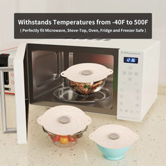 6pcs Silicone Suction Lids Heat Resistant Reusable Microwave Cover