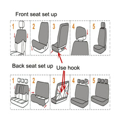 Perforated Leather 4pc Suit Car Seat Cover Set Business Style PVC