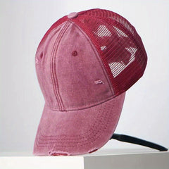 Vintage Distressed Washed Cap Mesh Board Hat for Boys Girls