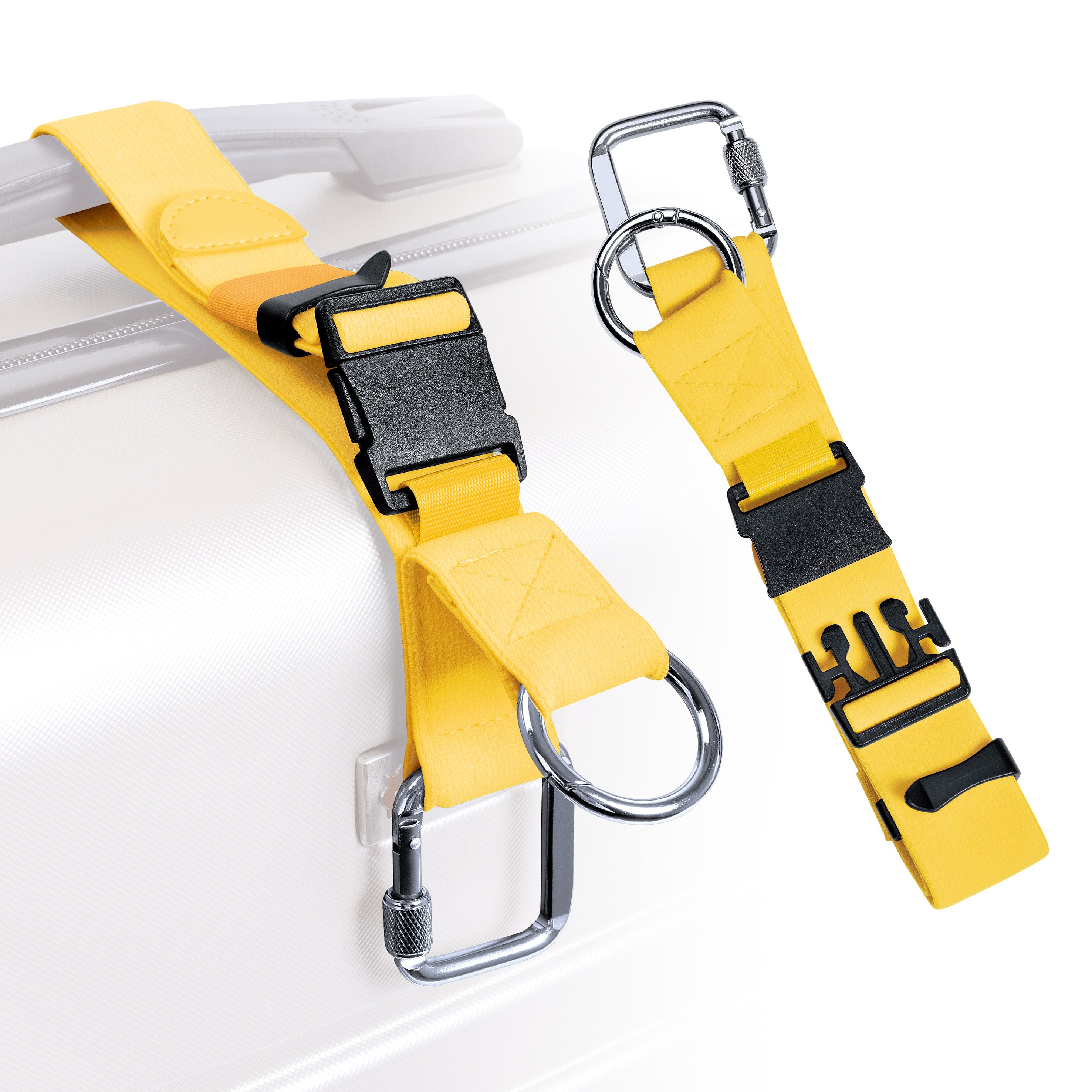 Stroller Hooks Adjustable Travel Strap with Square Hooks and Round Loop Buckles
