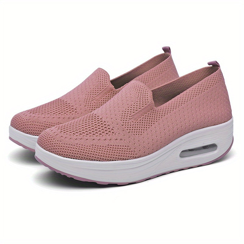 Women's Mesh Sneakers Casual Wedge Heel Shoes Lightweight Heightening Shoes