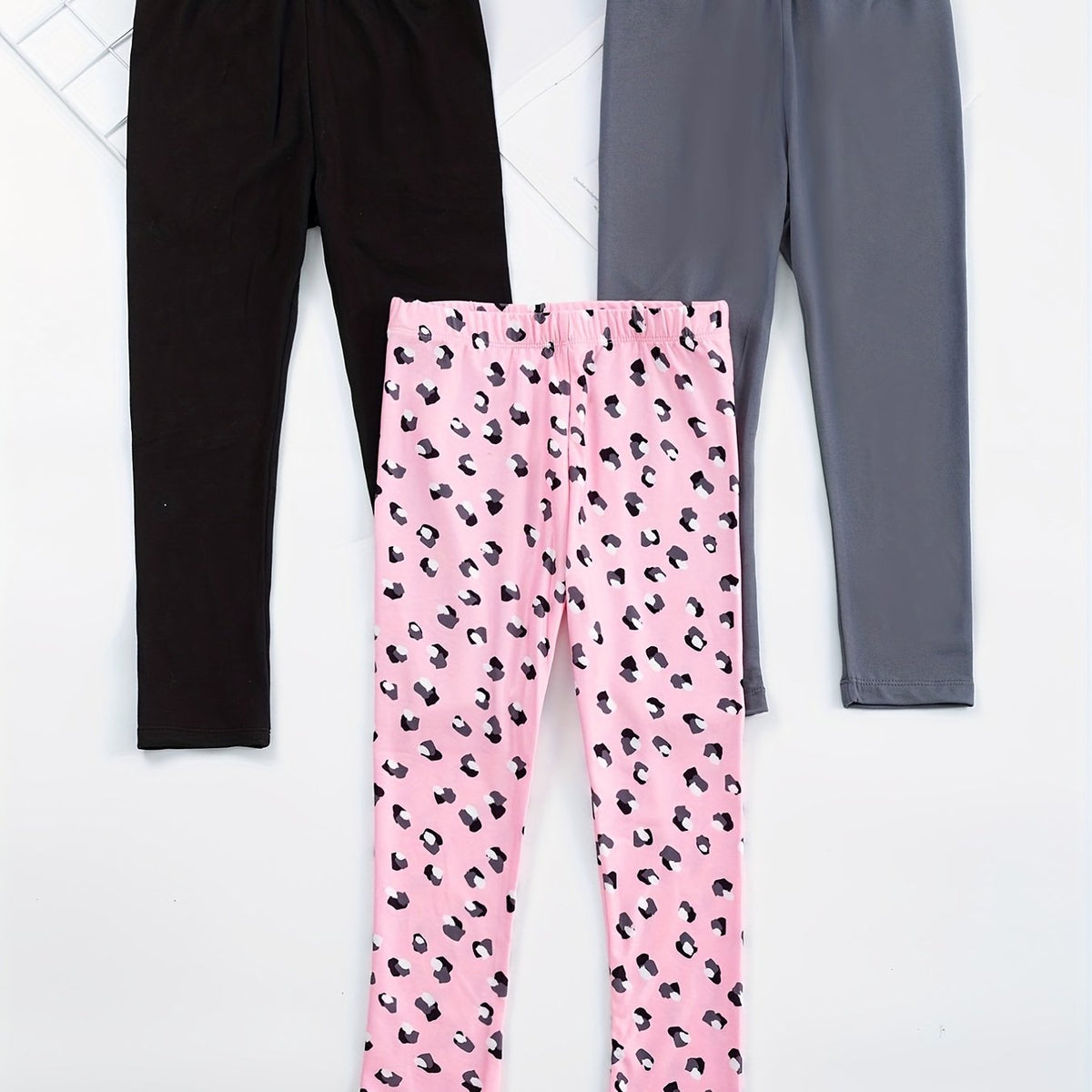 Girls' Stretch Casual Pants Leggings Set for Kids Outfit
