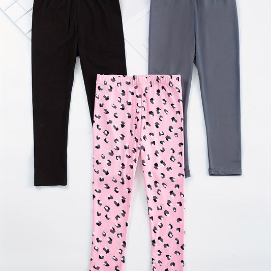 Girls' Stretch Casual Pants Leggings Set for Kids Outfit