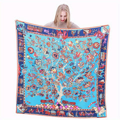 Graphic Tree Bandana Silk Tube Top Casual Shawl Scarf Wrap