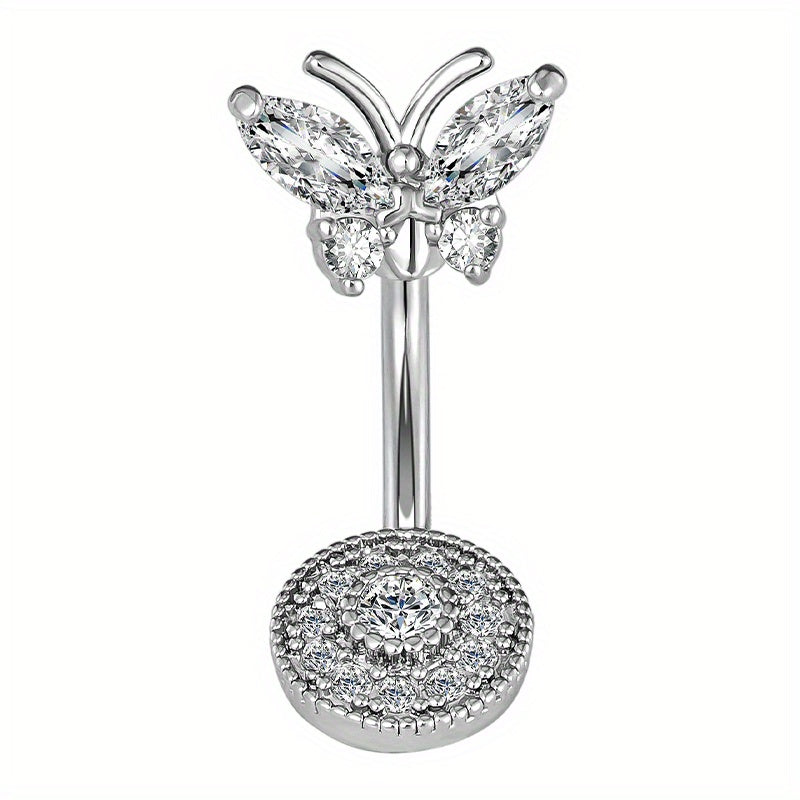 Heart Shape Zircon Belly Button Ring for Women & Girls