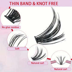 280 Pcs Cluster Lashes DIY Individual Lashes D Curling Fluffy False Eyelashes