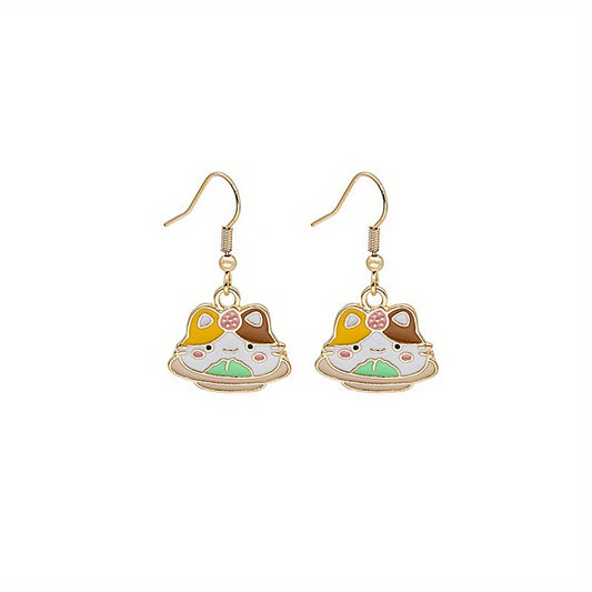 Teacup Cat Earrings Lovely Kitty In A Coffee Cup Accessories
