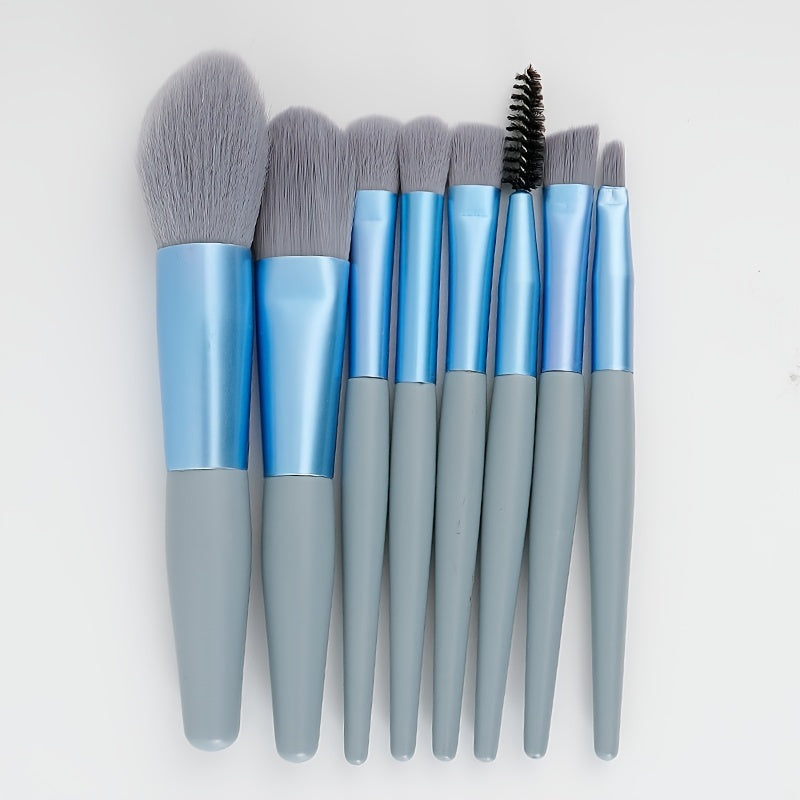 8 Pcs Portable Soft Makeup Brushes Set Multicolor With Bag