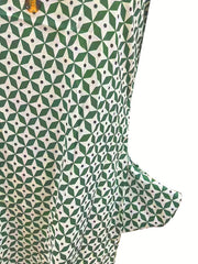 Button Front Allover Print Dress Casual Short Sleeve Dress