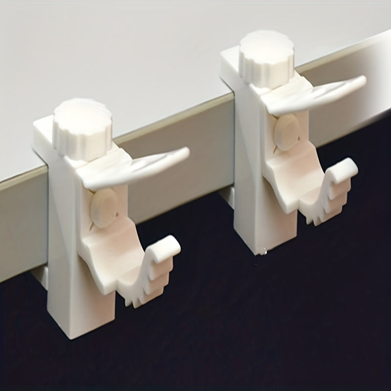 2pcs Curtain Rods Bracket Hanger Hooks - Wall Organizer for Home