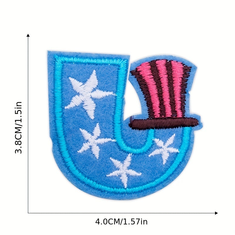 26pcs Letter Embroidered Patches Men Sew On Repair Patches DIY Crafts