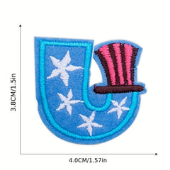 26pcs Letter Embroidered Patches Men Sew On Repair Patches DIY Crafts