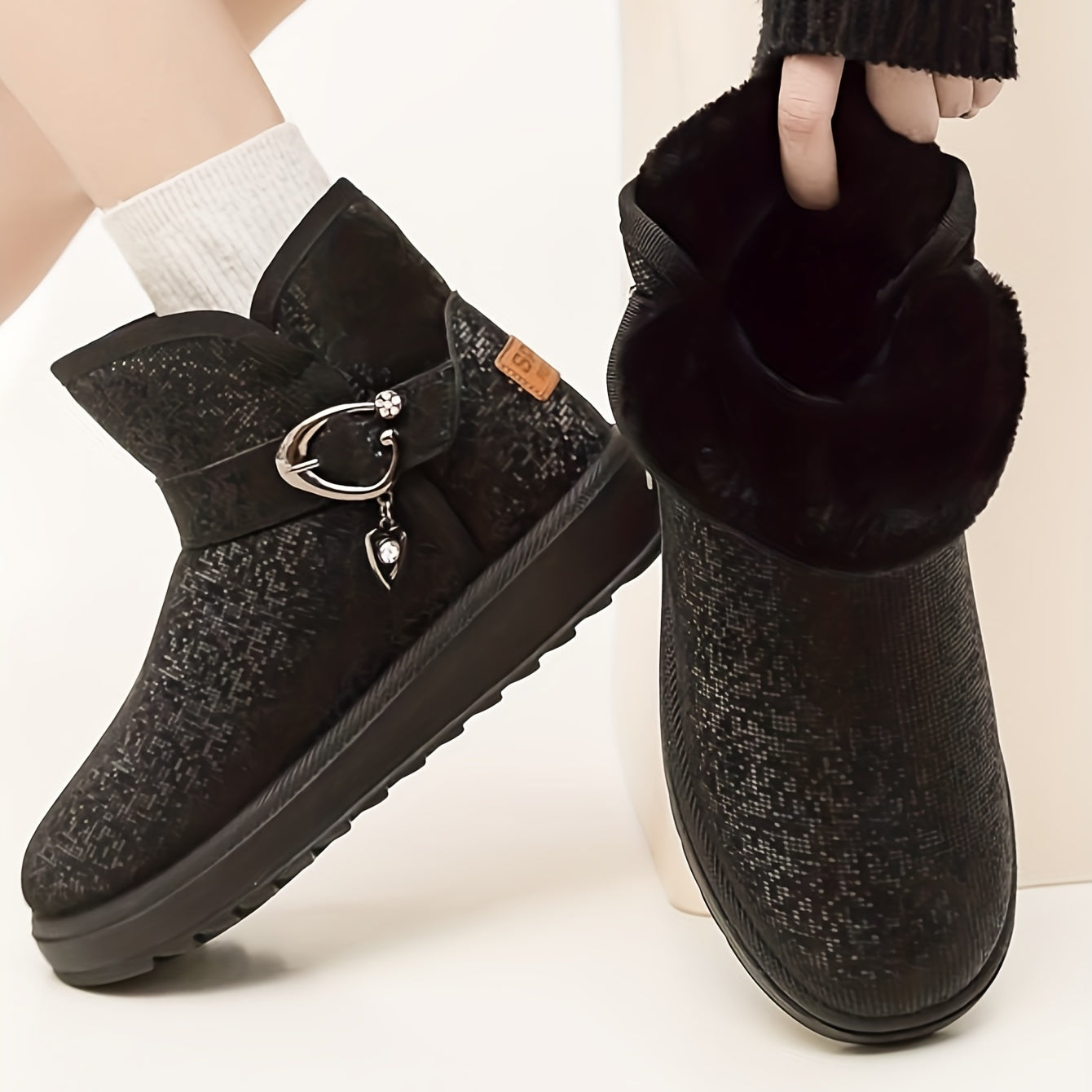 Women's Winter Snow Boots Medium Top Outdoor Shoes