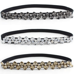 Women's Rhinestone Skinny Girdle Elastic Waist Belt
