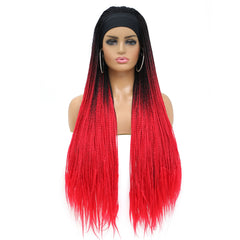 Ombre Box Braided Headband Wig for Women