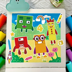 16pcs DIY Stickers Cartoon Faces Animals Stars & Party Designs