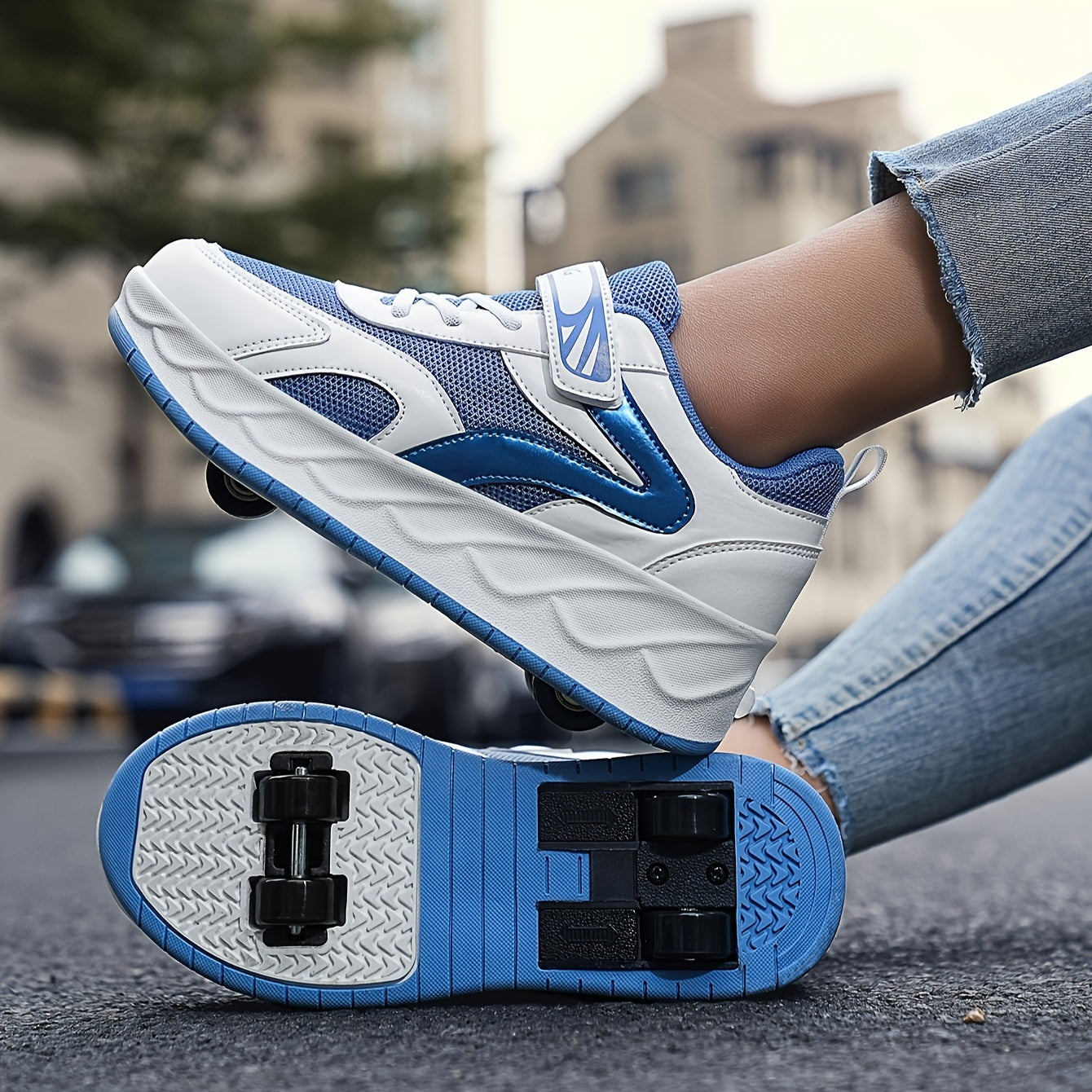 Girl's Roller Shoes Hook & Loop Fastener Skate Sneak