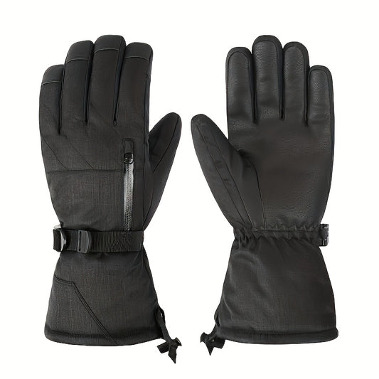 Thick Padded Winter Gloves - Windproof Waterproof Ski Gloves