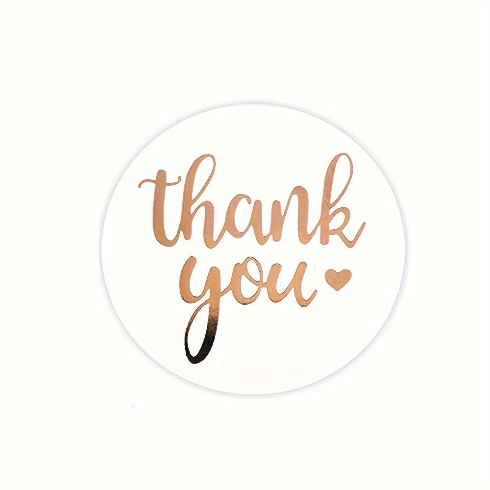500pcs Rose Foil Thank You Stickers for Business Decoration