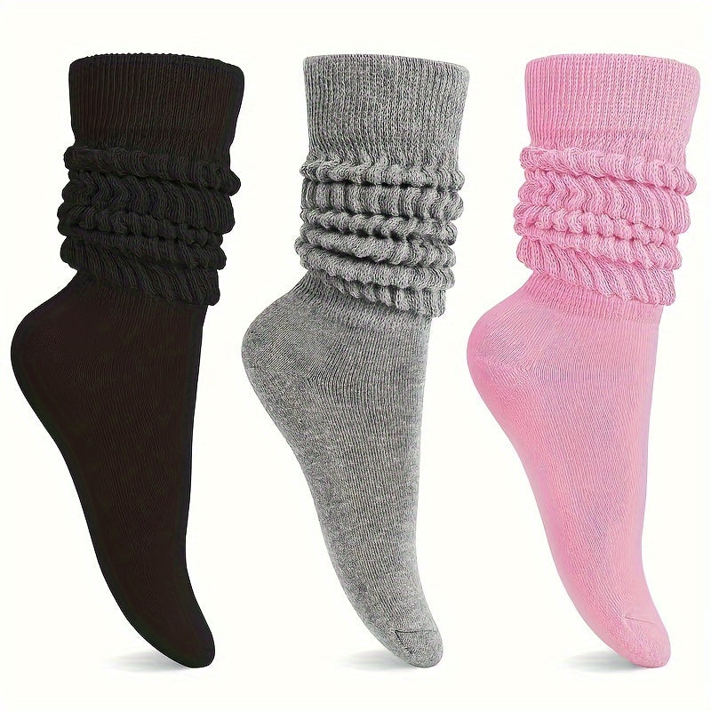 Men's Knee High Solid Knit Slouch Socks