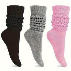 Men's Knee High Solid Knit Slouch Socks