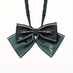 Retro Pattern Men's Bow Tie Green Matching Print Clothing Accessories