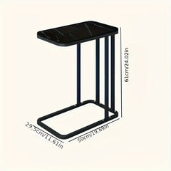 C Shaped Side Table for Living Room Round Table
