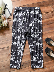  Allover Print Stretch Biker Pants