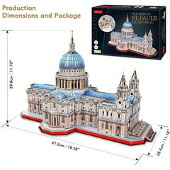 3D Puzzle St Paul's Cathedral Building Model Craft Kit Birthday Gift for Adults