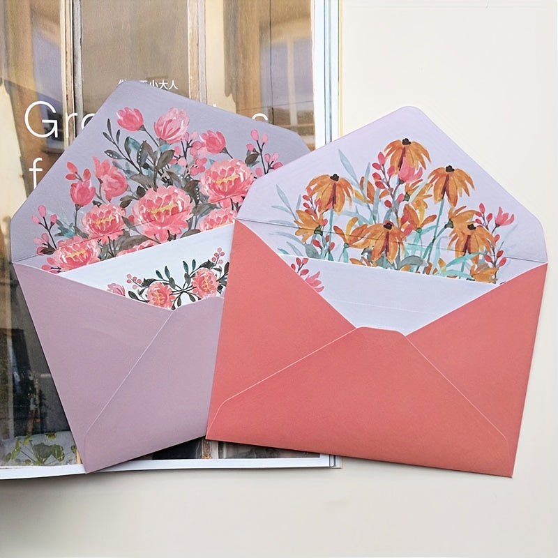 Vintage Floral Stationery Set: Blank Note Cards & Envelopes
