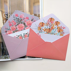 Vintage Floral Stationery Set: Blank Note Cards & Envelopes