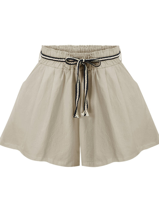 Wide Leg Shorts Casual Tie Waist Summer Shorts Women's Clothing