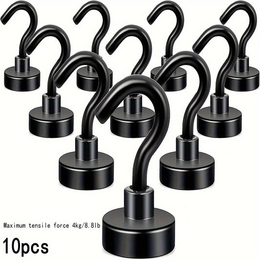 10pcs Magnetic Hook Heavy duty Earth Magnet With Refrigerator Hook