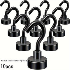 10pcs Magnetic Hook Heavy duty Earth Magnet With Refrigerator Hook