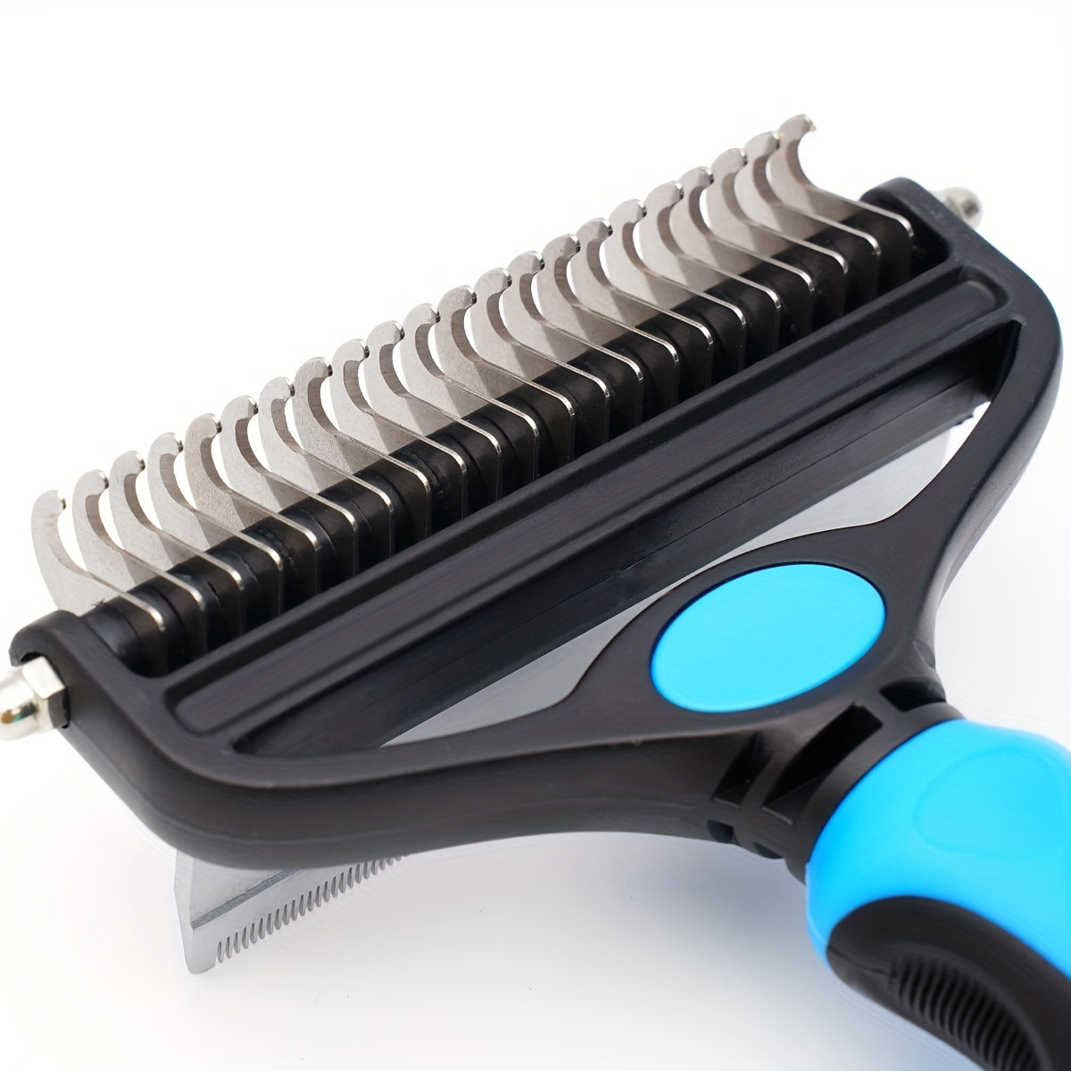 2-in-1 Pet Grooming Brush for Dogs & Cats Deshedding Tool Dematting Rake