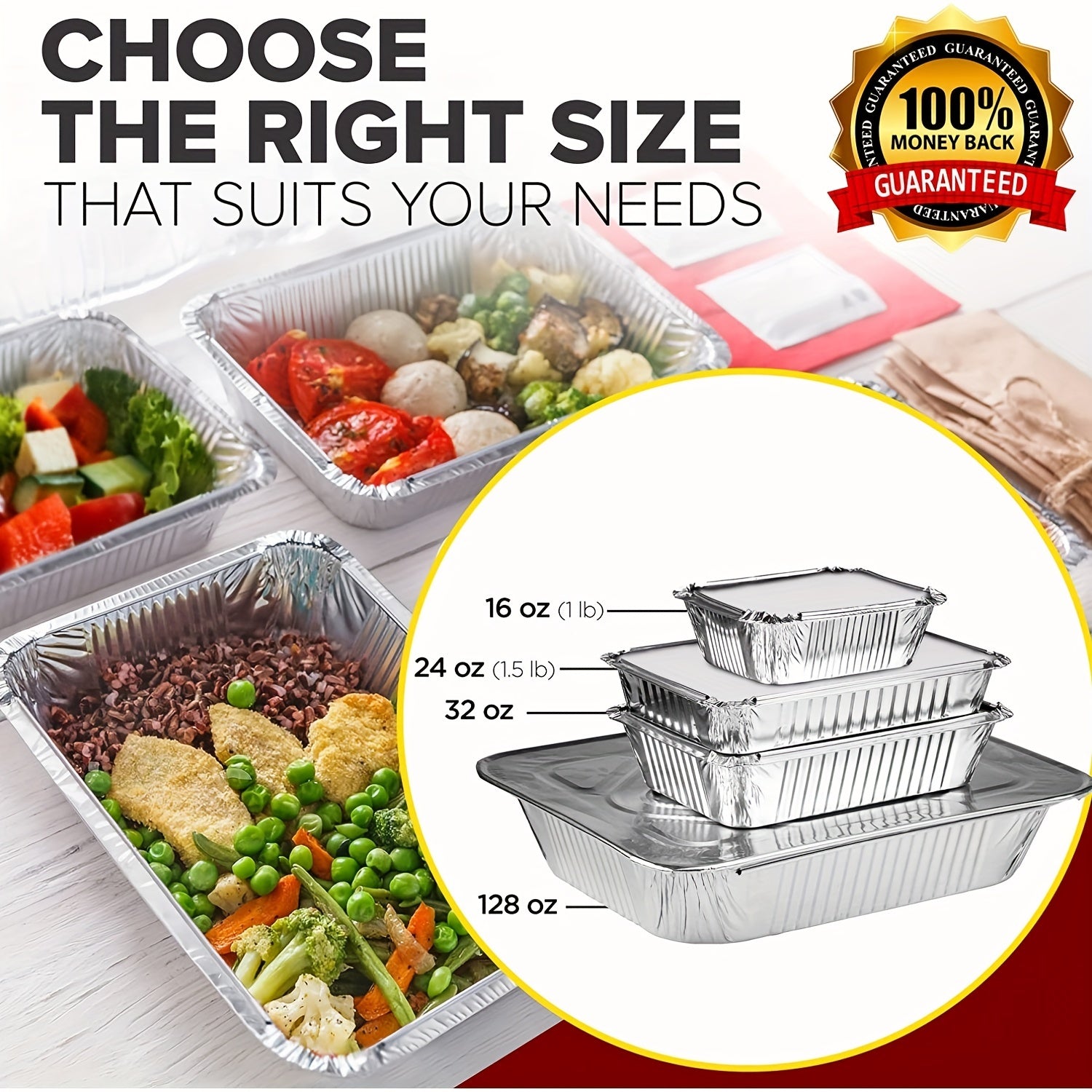 20Pcs 9x7 Aluminum Pans w/ Lids Take Out Containers