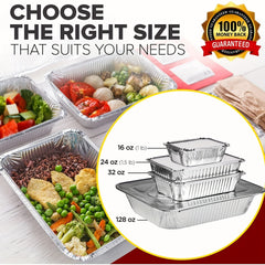 20Pcs 9x7 Aluminum Pans w/ Lids Take Out Containers