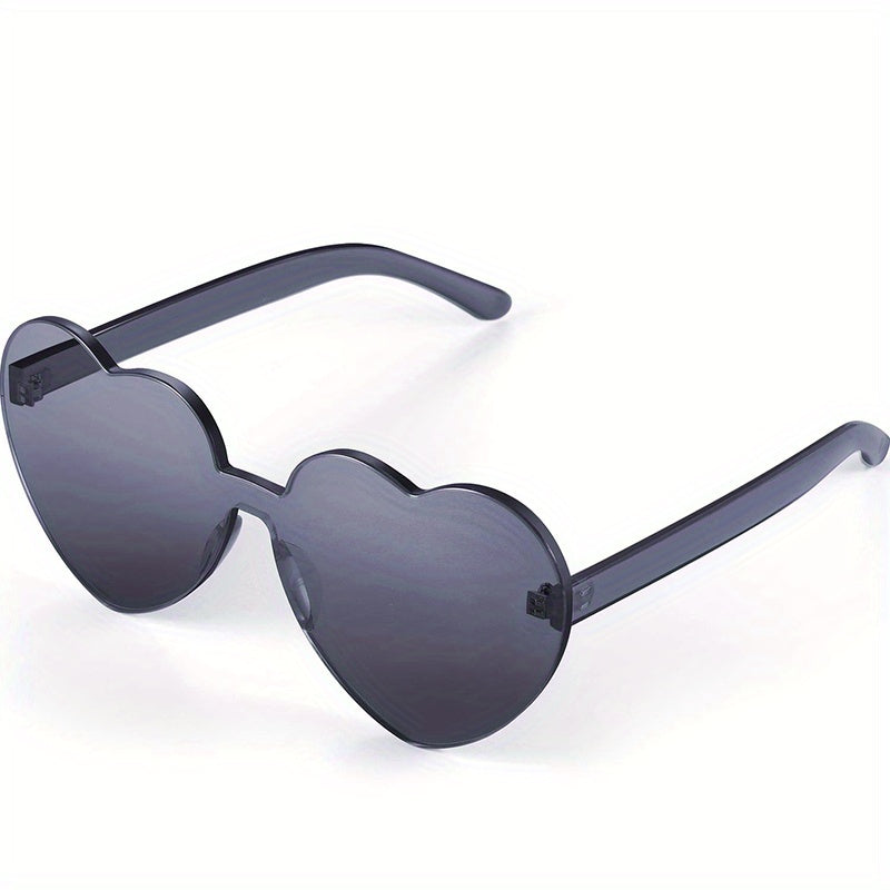 Heart Sunglasses For Women Men Jelly One piece Party Travel Sun Shades