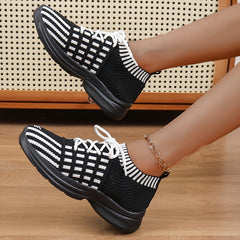 Breathable Striped Non-slip Sports Shoes for Women