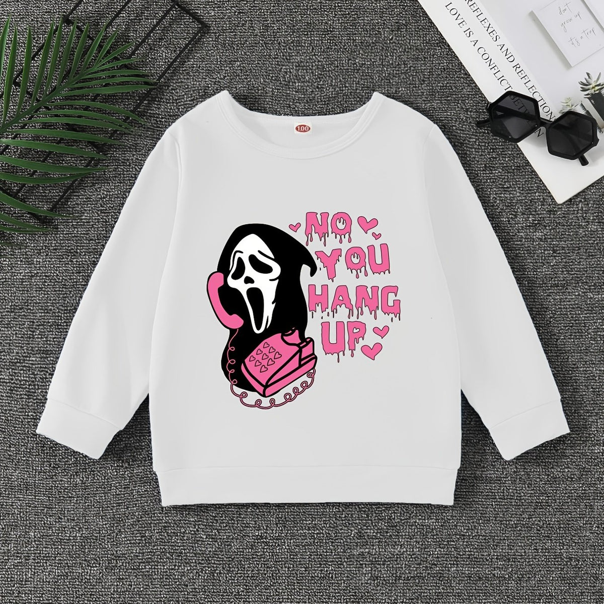 Girls' ''No You Hang Up'' Graphic Sweatshirt Halloween Clothing