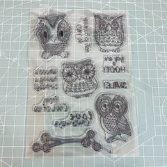 Transparent Silicone Stamp Owl Pattern for Greeting Cards, Notebook Decoration