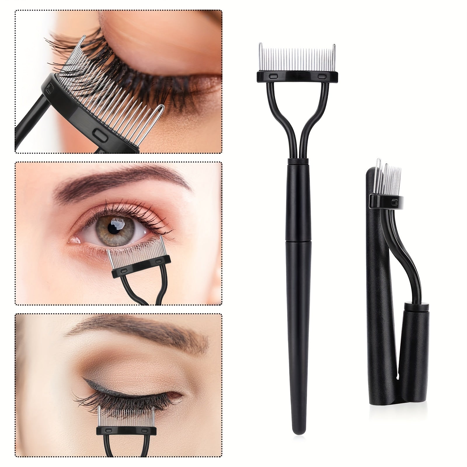 Eyelash Comb Eyebrow Brush Eyelashes Separator Metal Teeth Lash Comb