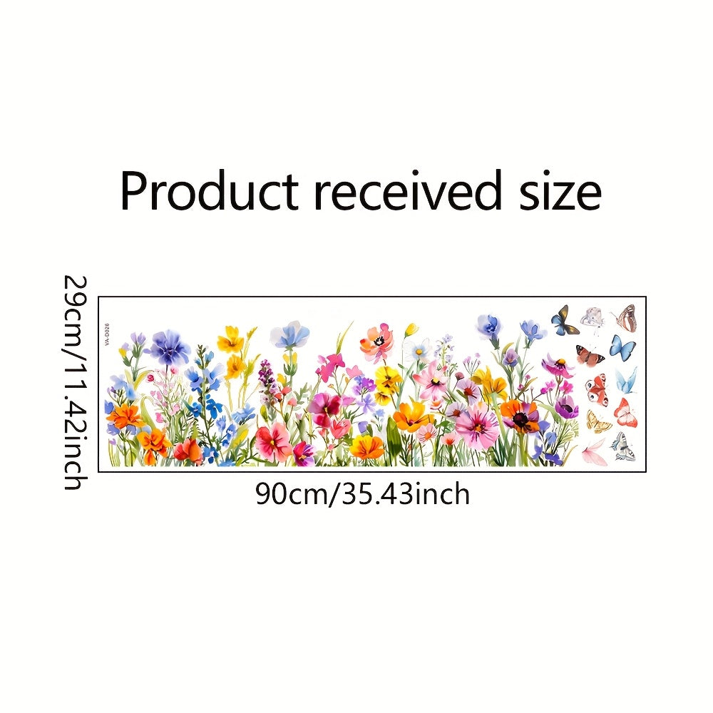 Floral Removable PVC Sticker 28 x 89 - Wall & Glass Window Decor