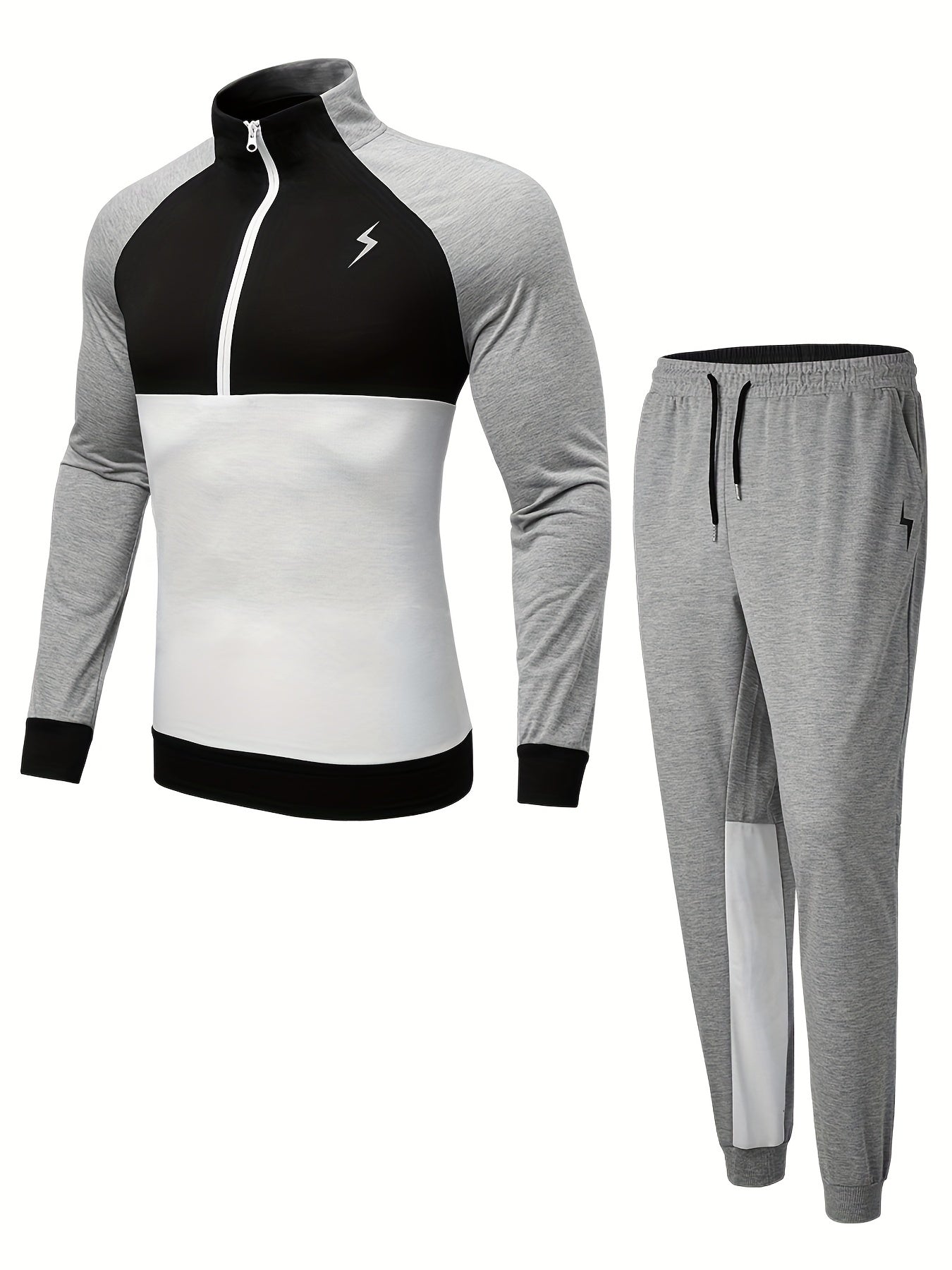 Men's Sports Suit Hooded Jacket & Pants for Gym Training
