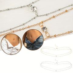 Crystal Decor Double Layer Waist Chain for Women