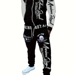 Men's Hiphop Letter Print Tracksuit Set