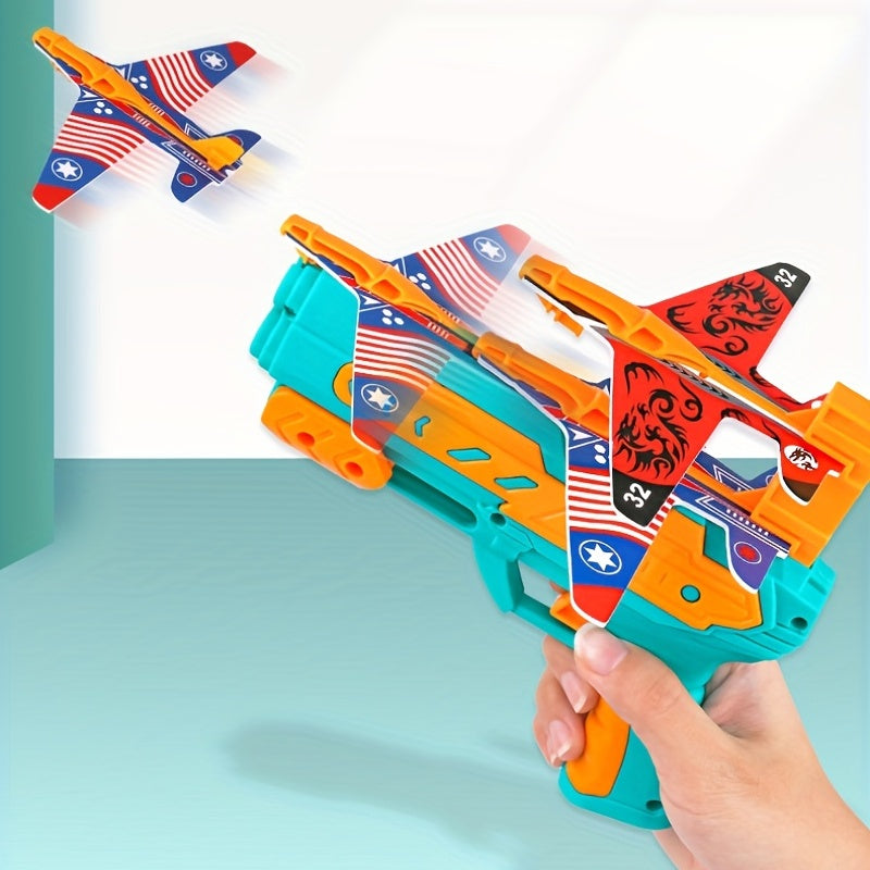 Ejection Aircraft Gun Foam Paper Glider Launcher Toy
