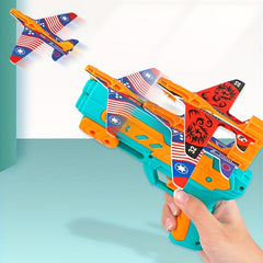 Ejection Aircraft Gun Foam Paper Glider Launcher Toy