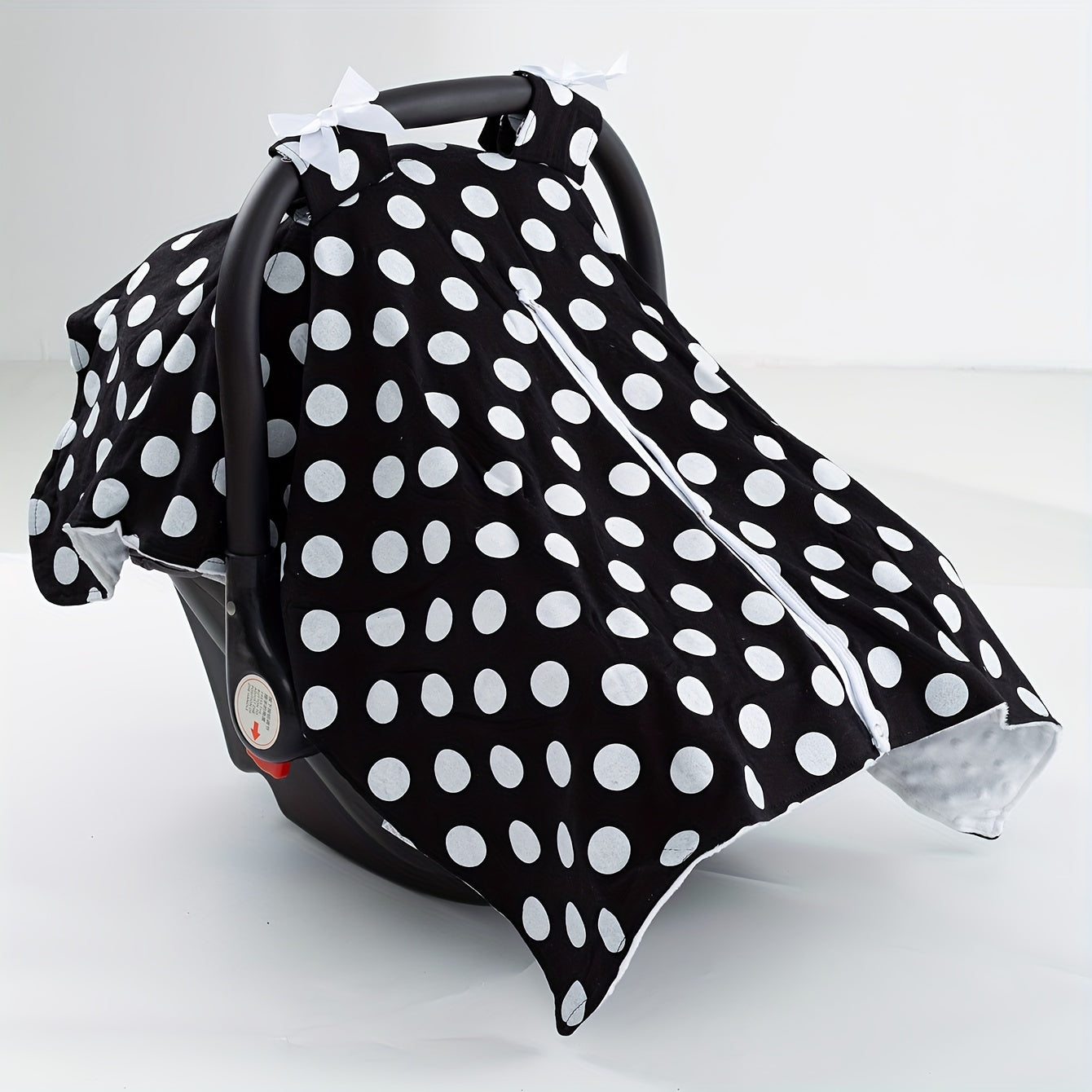 Girls Car Seat Polka Dot Bow Sunshade Cover