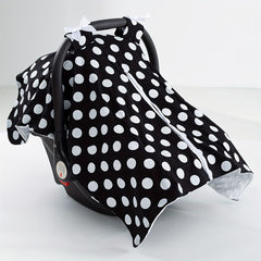 Girls Car Seat Polka Dot Bow Sunshade Cover